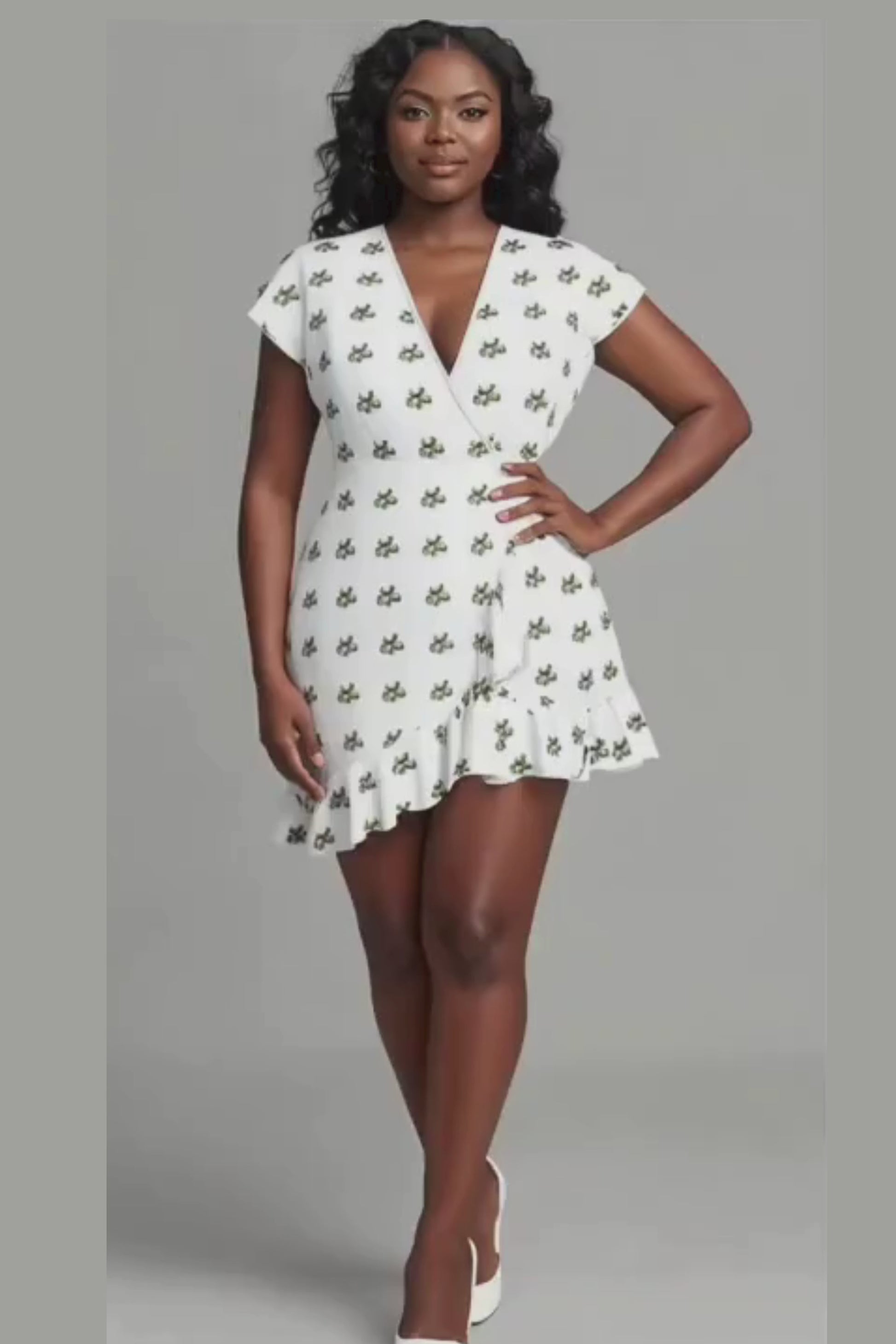 Floral Green patterned Tea Dress-Video