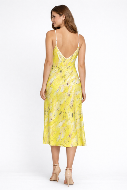 Yellow Low back slip dress